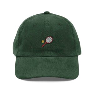 Cap Tennis Embroidered Handmade Green